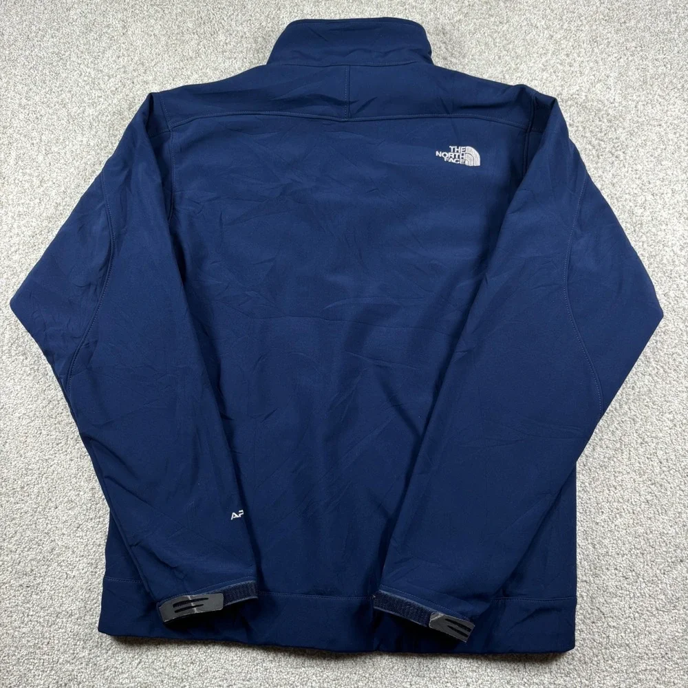 The North Face Apex Softshell Jacket Mens Medium Navy Blue Full Zip Fleece Lined
